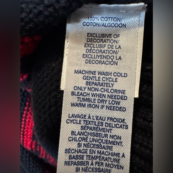 Chaps V Neck Sweater Mens Size XL Aztec Print 100% Cotton Shawl Collar Holiday - Picture 8 of 8